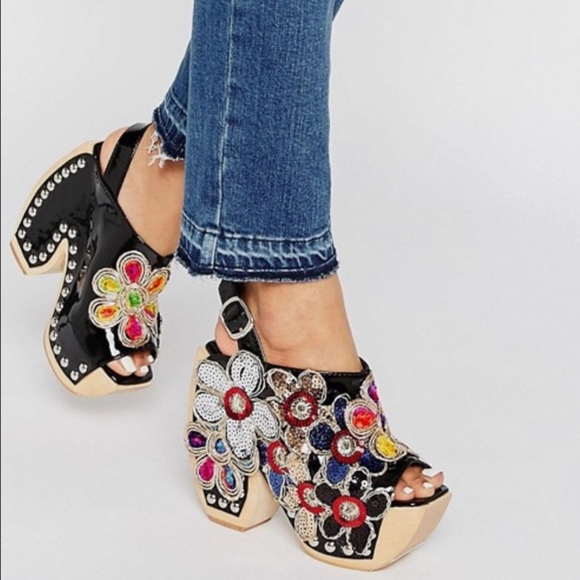 Jeffrey Campbell Shoes - *Rare* Jeffrey Campbell Tove sequin floral platform heels